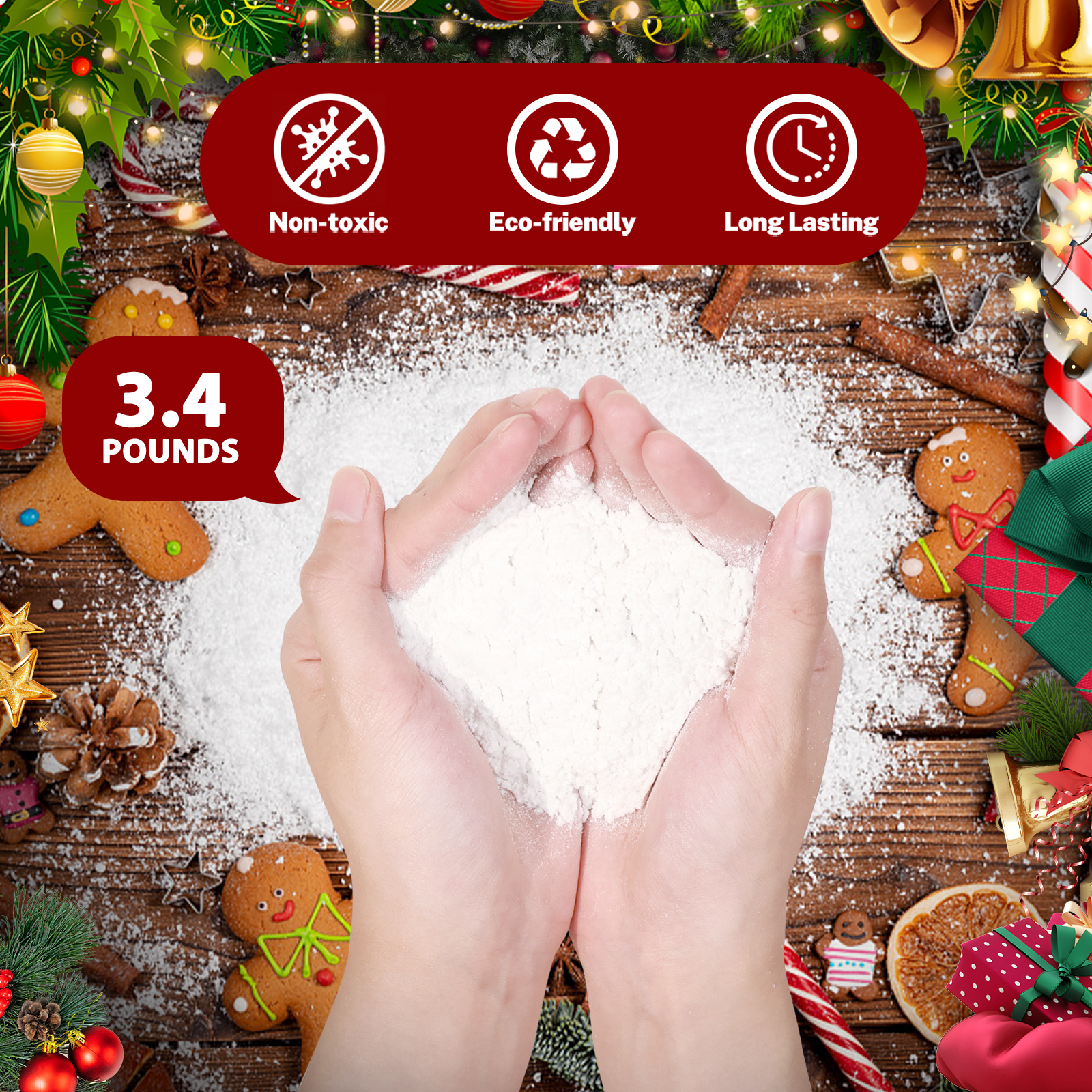 3.4 Lbs Artificial Snow Flocki - Christmas Wreath Fake ulasan dan harga