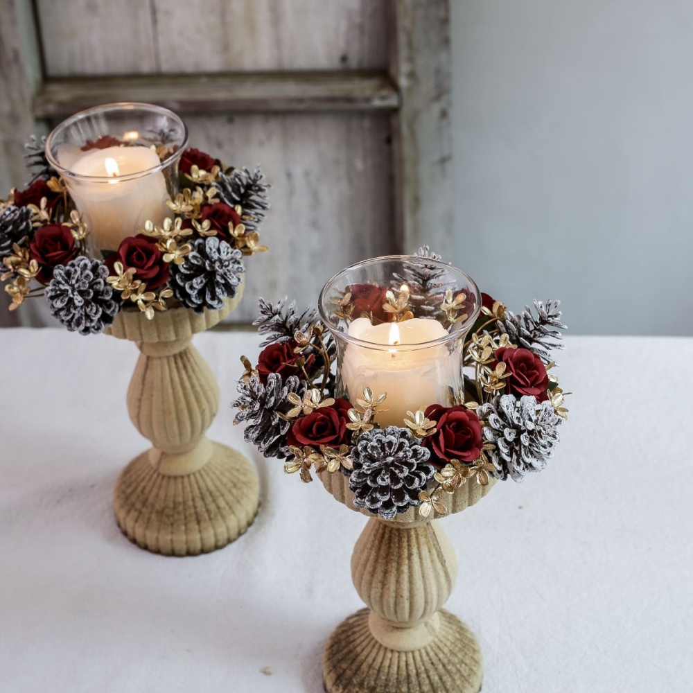 Christmas Candlestick Wreath R - Christmas Wreath Fake ulasan dan harga