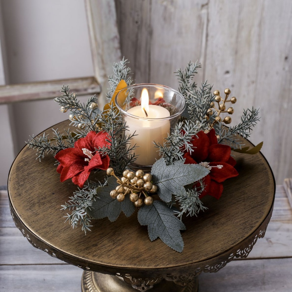 Christmas Candlestick Wreath R - Christmas Wreath Fake ulasan dan harga