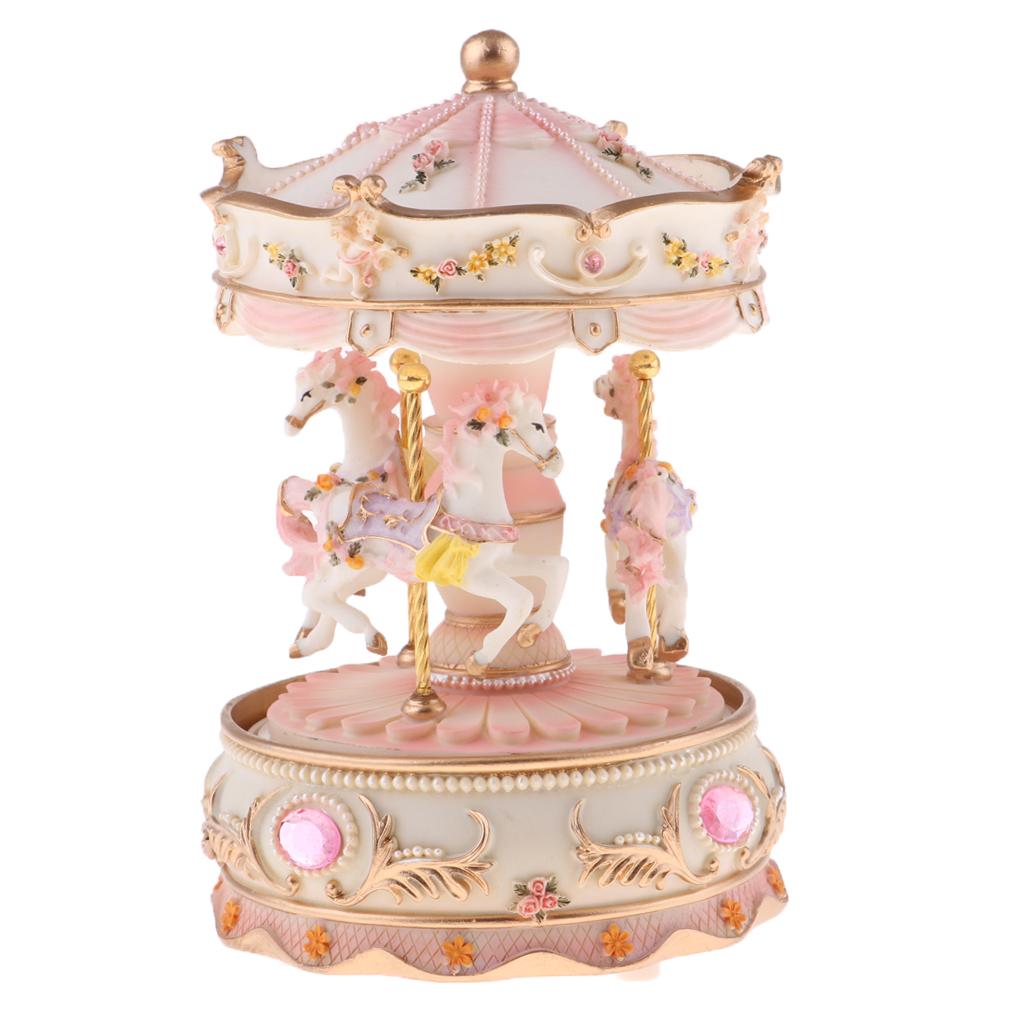 Handcrafted Resin Rotating Hor - Snow Globe Musical ulasan dan harga