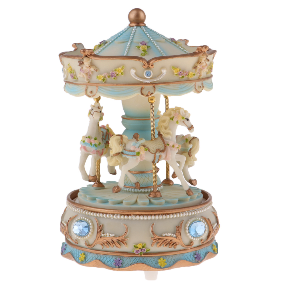 Handcrafted Resin Rotating Hor - Snow Globe Musical ulasan dan harga