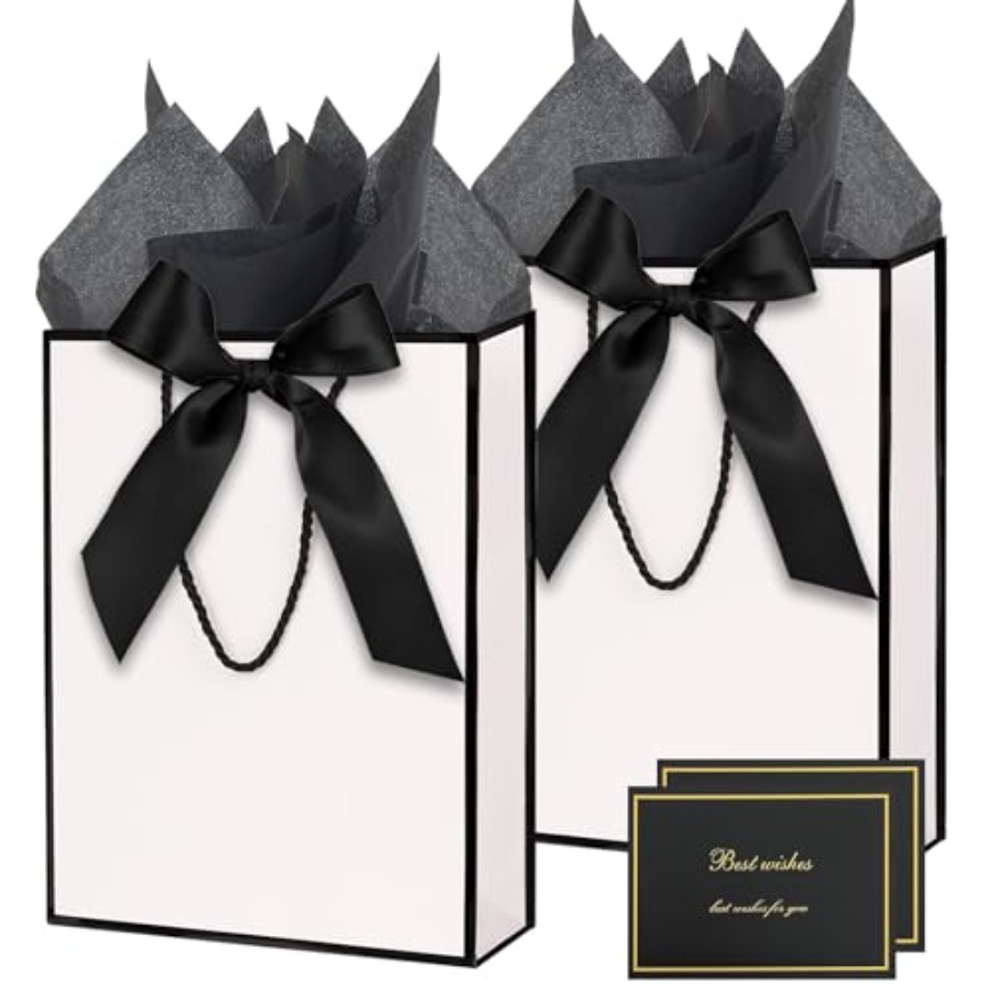 Gift Bags for Presents, 2 Pack - Ribbon Bow Gift ulasan dan harga