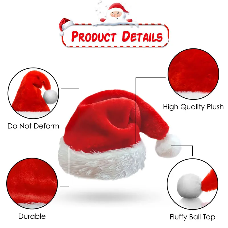 kkjoy Long Plush Red Santa Hat - Santa Hat Plush ulasan dan harga