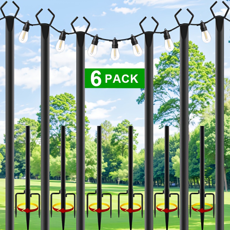 6pcs Metal Light Poles, 8.9ft  - Christmas Lights Outdoor ulasan dan harga