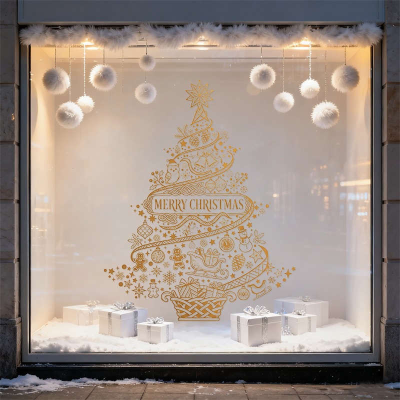 Merry Christmas Home Decoratio - Snowflake Window Decal ulasan dan harga