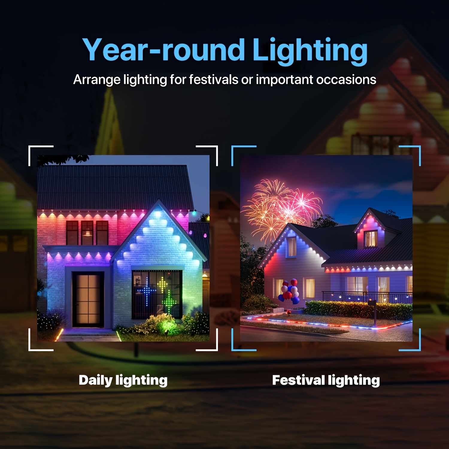 RGB+IC Smart Outdoor Eaves Lig - Christmas Lights Outdoor ulasan dan harga