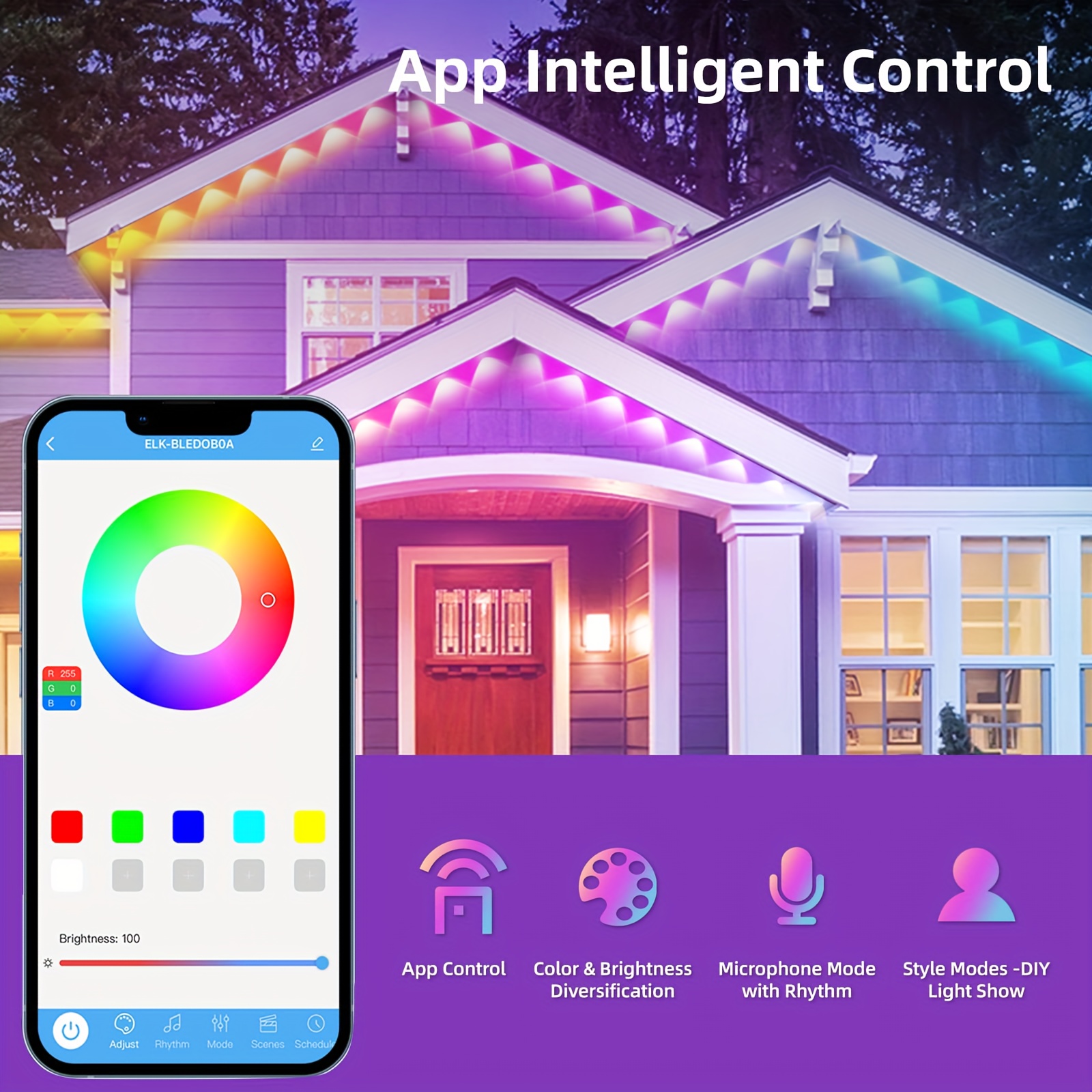 RGB+IC Smart Outdoor Eaves Lig - Christmas Lights Outdoor ulasan dan harga