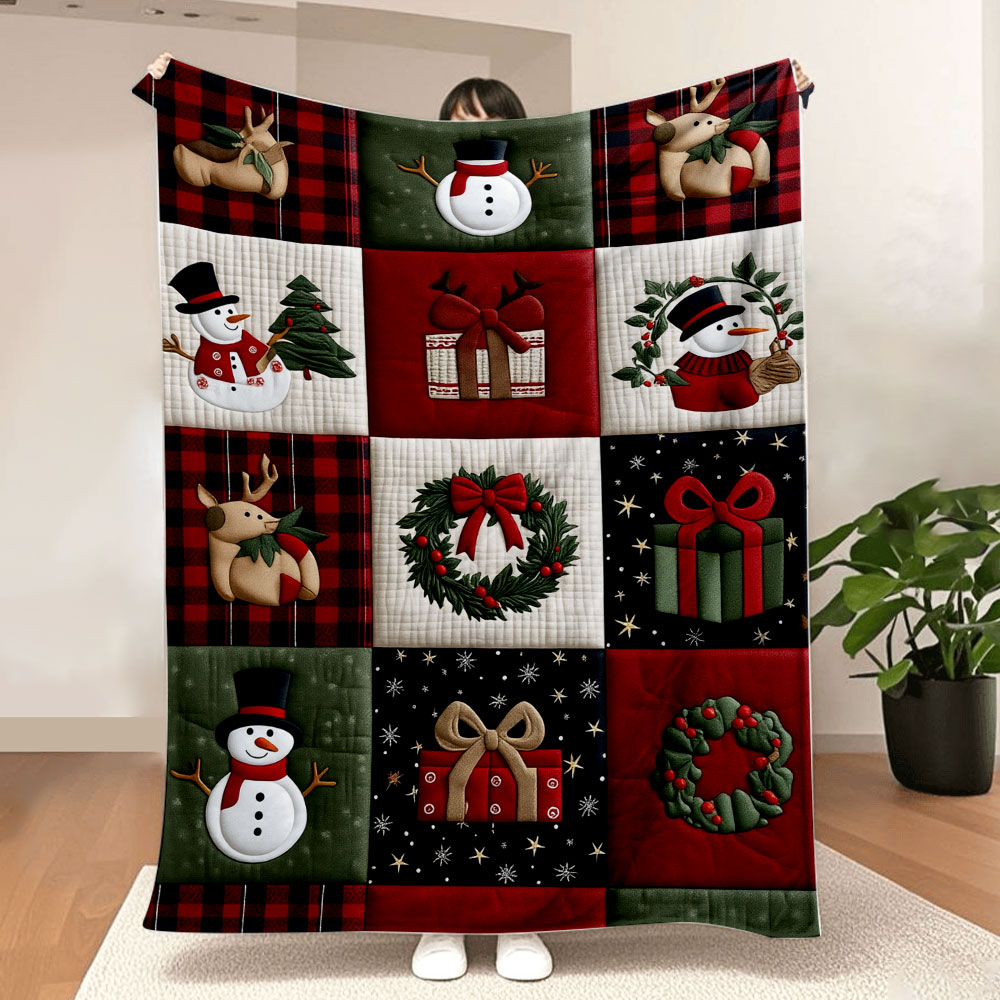 Christmas Quilt Patchwork Blan - Christmas Throw Blanket ulasan dan harga