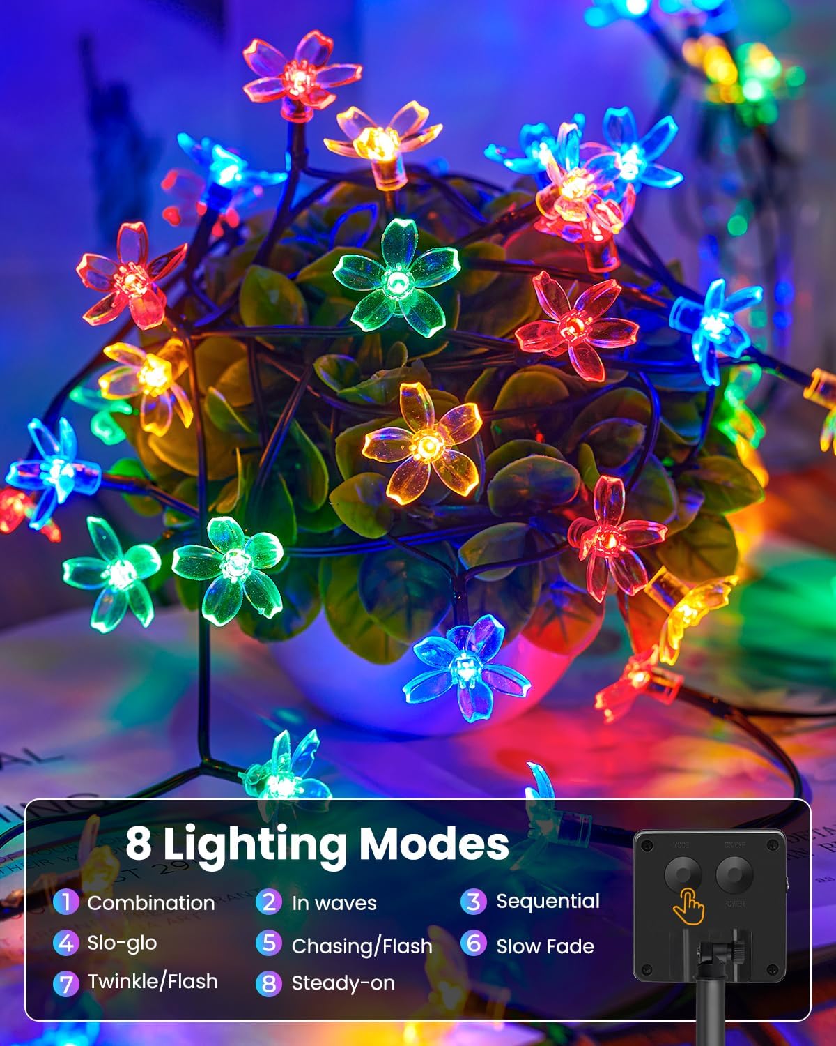 60 LED Flower Solar String Lig - Led Fairy String Lights ulasan dan harga